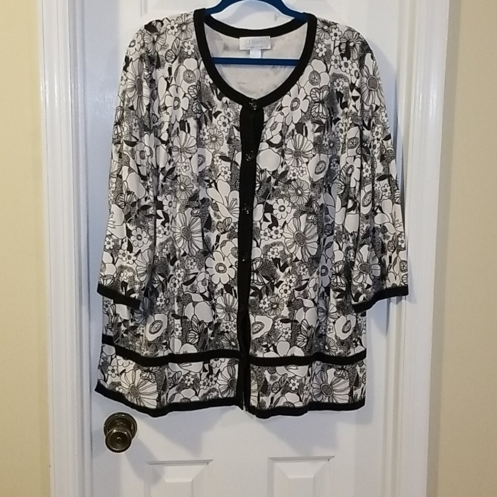 Black and White cardigan sweater by CJ Banks